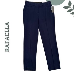 Rafaella Navy Curvy Straight High-Rise Dress Pants Stretch - Size 10